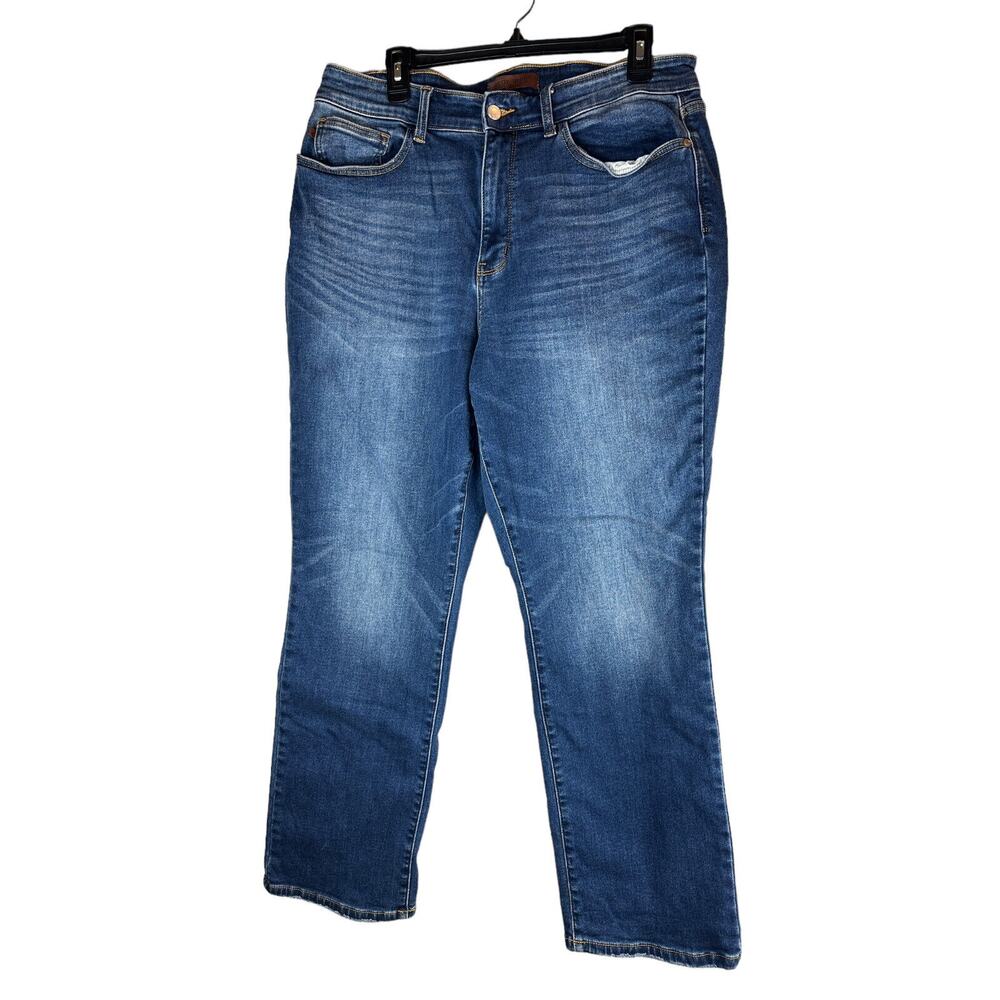 Judy Blue Thermal Straight Fit Jeans Contrast Wash JB82561 Women's Plus Size 18W - Picture 2 of 14